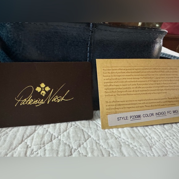 NWT Patricia Nash Leather Crossbody Indigo Blue Small Saddlebag - Picture 5 of 9